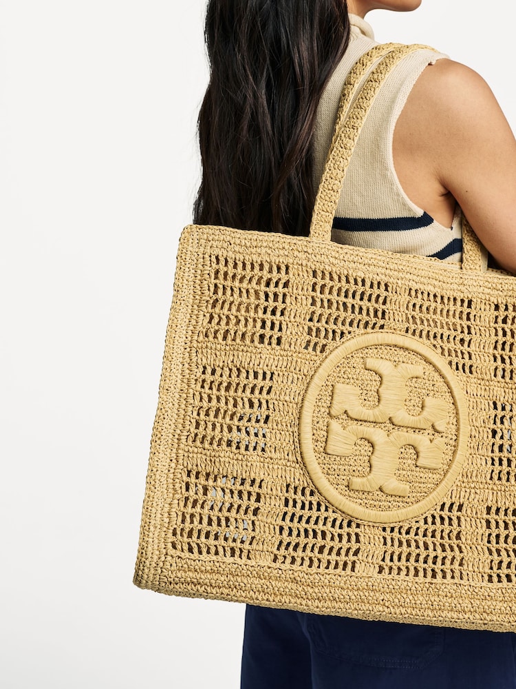 Tory Burch Natural Ella Hand-Crocheted Large Tote Bag - Image 2 of 6