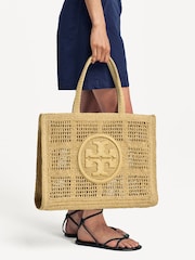 Tory Burch Natural Ella Hand-Crocheted Large Tote Bag - Image 3 of 6
