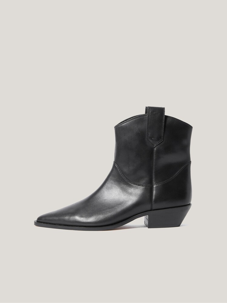 Jigsaw Black Leather Western Ankle Boots - Image 2 of 4 Jigsaw Black Leather Western Ankle Boots - Image 2 of 4