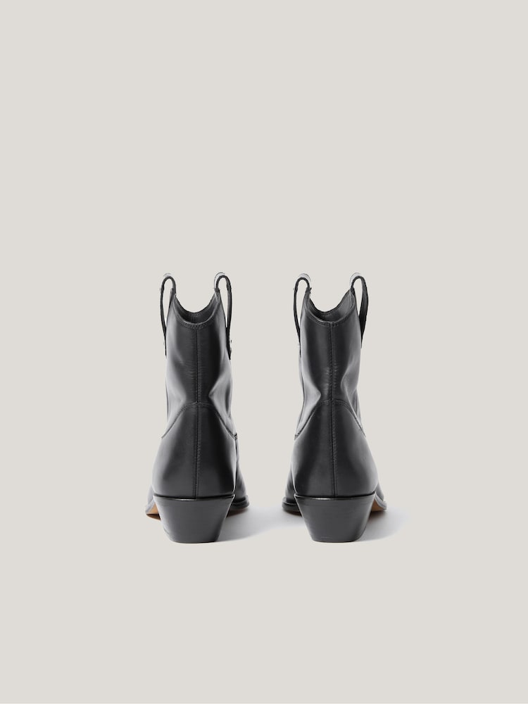 Jigsaw Black Leather Western Ankle Boots - Image 4 of 4 Jigsaw Black Leather Western Ankle Boots - Image 4 of 4