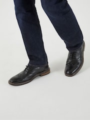 Skopes Black Cognac Chunky Brogue Shoes - Image 1 of 5