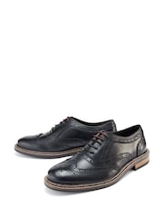 Skopes Black Cognac Chunky Brogue Shoes - Image 3 of 5