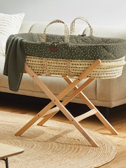 The Little Green Sheep Juniper Rice Natural Quilted Moses Basket And Mattress - Image 1 of 5
