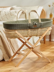 The Little Green Sheep Juniper Organic Knitted Moses Basket And Mattress - Image 1 of 5