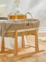 The Little Green Sheep Truffle Organic Knitted Moses Basket And Mattress - Image 2 of 5