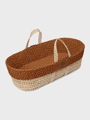 The Little Green Sheep Terracotta Rice Natural Quilted Moses Basket And Mattress - Image 3 of 5