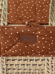 The Little Green Sheep Terracotta Rice Natural Quilted Moses Basket And Mattress - Image 4 of 5