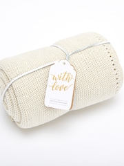 The Little Green Sheep Linen Baby 100% Cotton Organic Knitted Cellular Blanket - Image 1 of 4