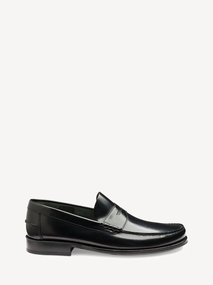 Loake Polished Leather Beef Roll Black Loafers - Image 1 of 3