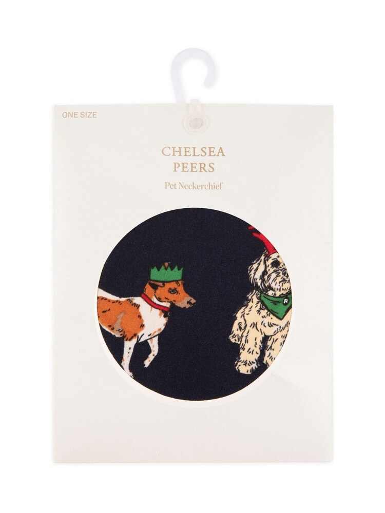 Chelsea Peers Blue Pet 12 Dogs of Christmas Print Neckerchief - Image 4 of 4
