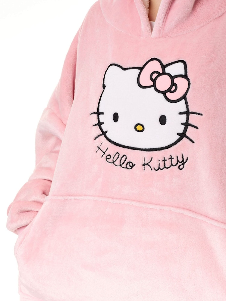 Vanilla Underground Pink Womens Hello Kitty Blanket Hoodie - Image 3 of 6
