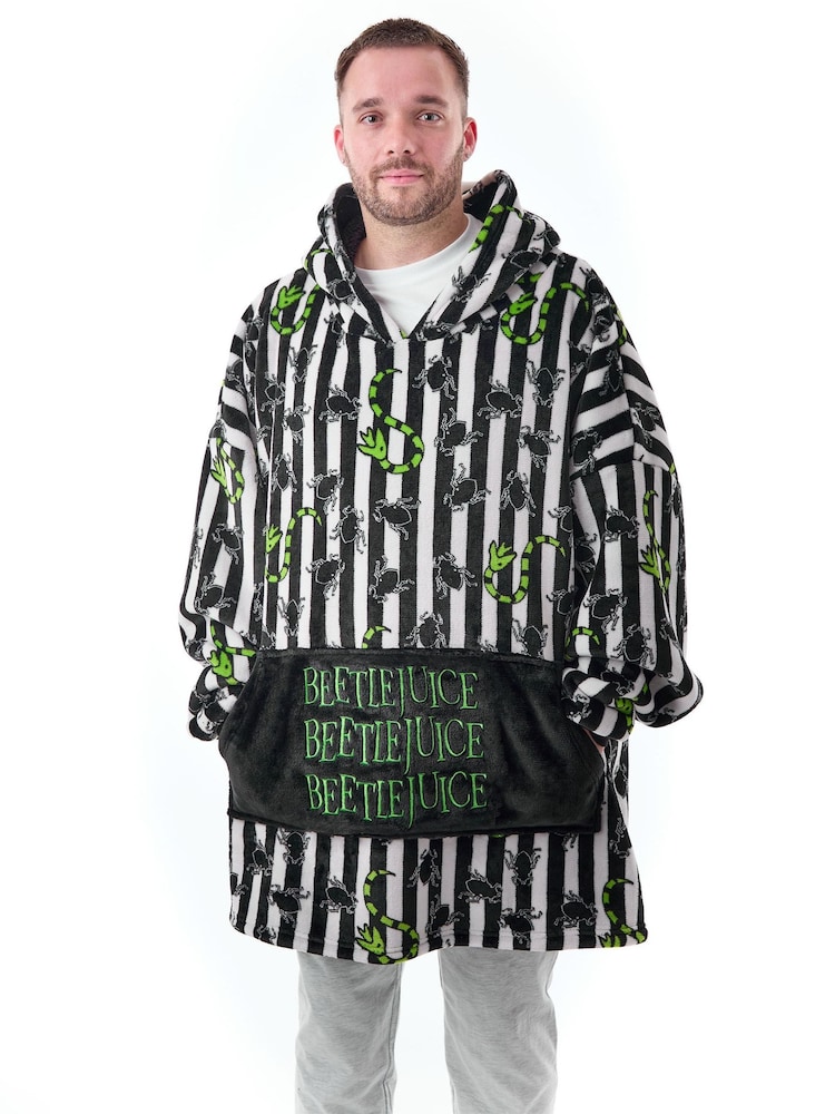 Vanilla Underground Black Unisex Beetle Juice Adults Blanket Hoodie - Image 1 of 6