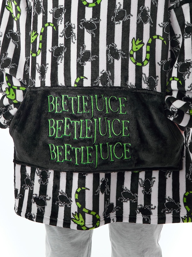 Vanilla Underground Black Unisex Beetle Juice Adults Blanket Hoodie - Image 4 of 6