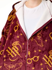 Vanilla Underground Red Womens Harry Potter Zip Blanket Hoodie - Image 3 of 6