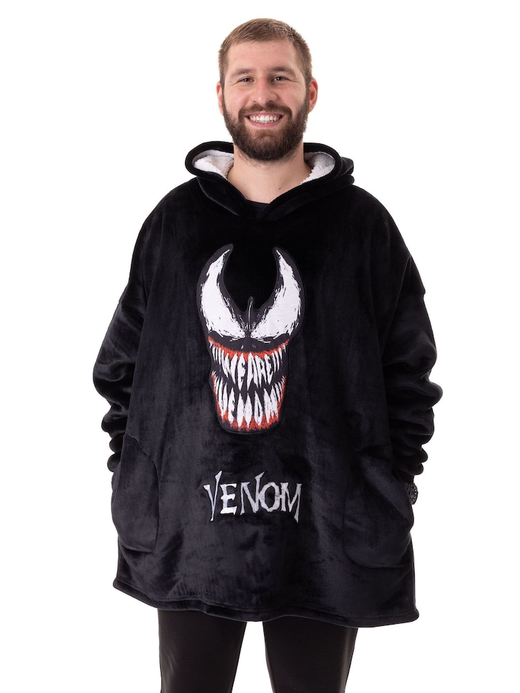 Vanilla Underground Black Mens Venom Blanket Hoodie - Image 1 of 6