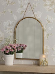 Laura Ashley Polished Brass Roughton Mirror - Image 1 of 4