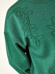 Roman Green Floral Embroidered Sweatshirt - Image 5 of 5
