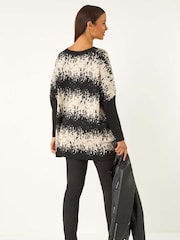 Roman Black Abstract Stripe Knitted Jumper - Image 4 of 6