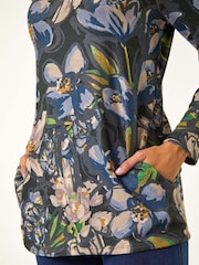 Roman Blue Floral Printed Roll Neck Top - Image 5 of 5