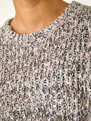 Roman Grey Crew Neck Tape Yarn Knit Jumper - Image 5 of 5