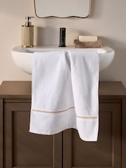 Gold Trim 100% Cotton Towel - Image 1 of 5