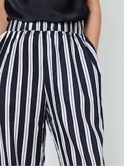 Another Sunday Black Mono Stripe Print Wide Leg Satin Co-ord Trousers - Image 4 of 4