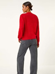 Красный - Roman Bow Embelished Knit Cardigan - Image 3 of 5