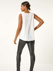 Roman Metallic Split Back Sequin Top - Image 3 of 5