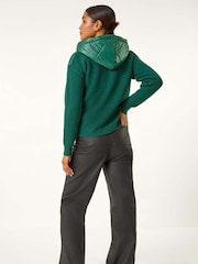 Roman Green Diamond Quilted Hooded Mix Jacket - Image 3 of 5