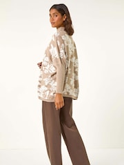 Roman Natural Floral Mono Print Knit Jumper - Image 3 of 6