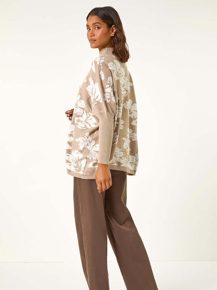 Roman Natural Floral Mono Print Knit Jumper - Image 3 of 6