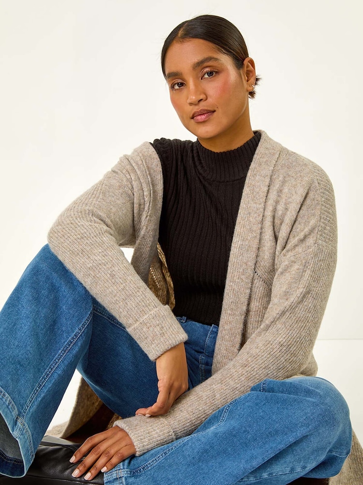 Roman Brown Pocket Knit Cardigan - Image 1 of 5