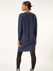 Синий - Roman Sequin Detail Stretch Jumper Dress - Image 4 of 6