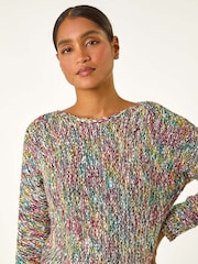 Roman Black Patterened Tape Yarn Knit Jumper - Image 5 of 6