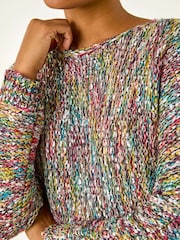 Roman Black Patterened Tape Yarn Knit Jumper - Image 6 of 6