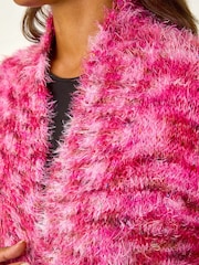 Roman Pink Fluffy Longline Cosy Cardigan - Image 5 of 5