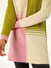 Roman Green Colour Block Knit Tunic Jumper - Image 5 of 5
