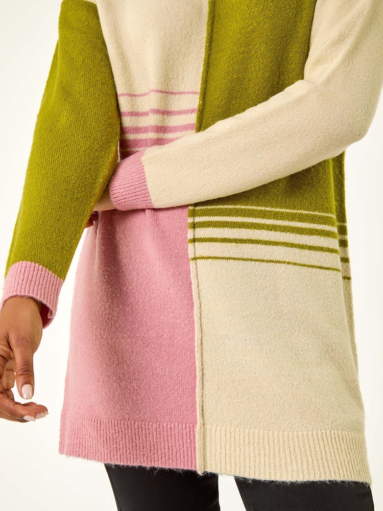 Roman Green Colour Block Knit Tunic Jumper - Image 5 of 5