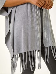 Roman Grey Hotfix Tassel Detail Knit Cardigan - Image 5 of 5