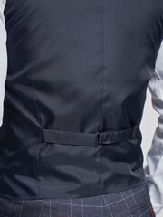 Antique Rogue Blue Overcheck Waistcoat - Image 3 of 4