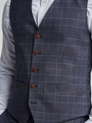 Antique Rogue Blue Overcheck Waistcoat - Image 4 of 4