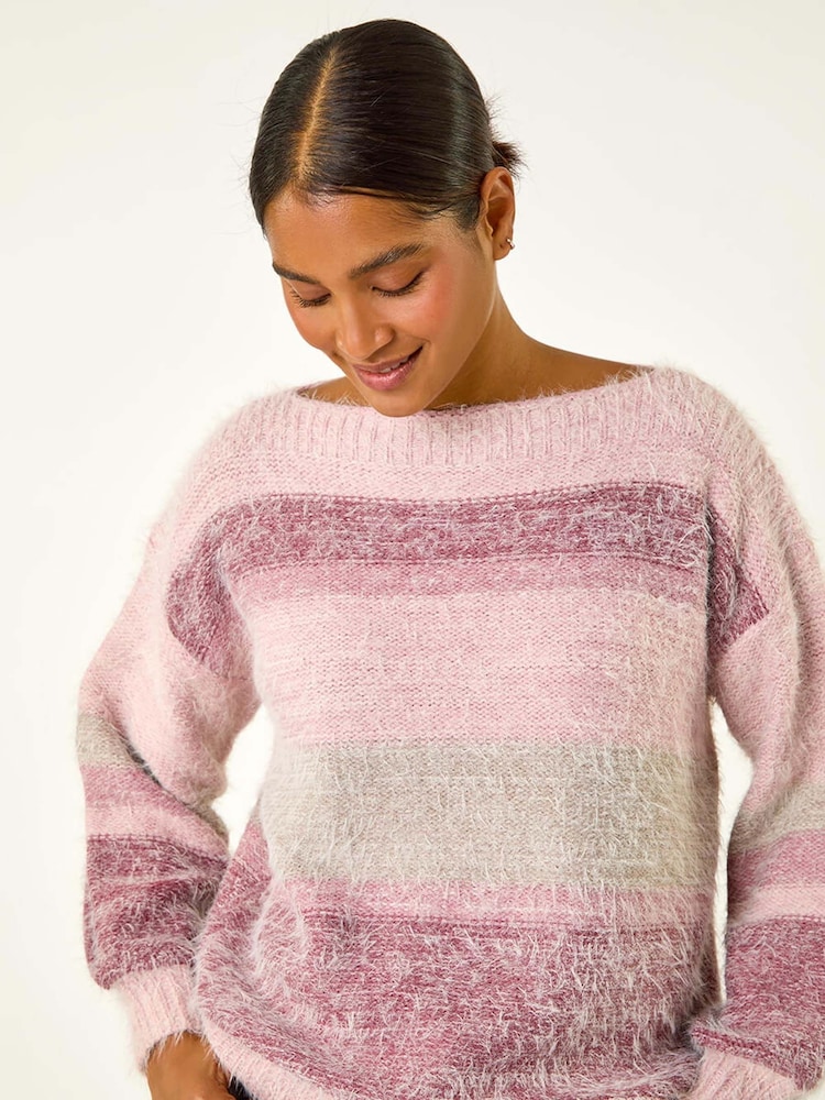 Roman Pink Stripe Soft Knit Jumper - Image 2 of 5