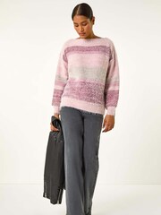 Roman Pink Stripe Soft Knit Jumper - Image 3 of 5