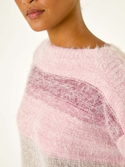 Roman Pink Stripe Soft Knit Jumper - Image 5 of 5