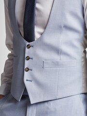 Antique Rogue Blue Slim Scoop Waistcoat - Image 2 of 2