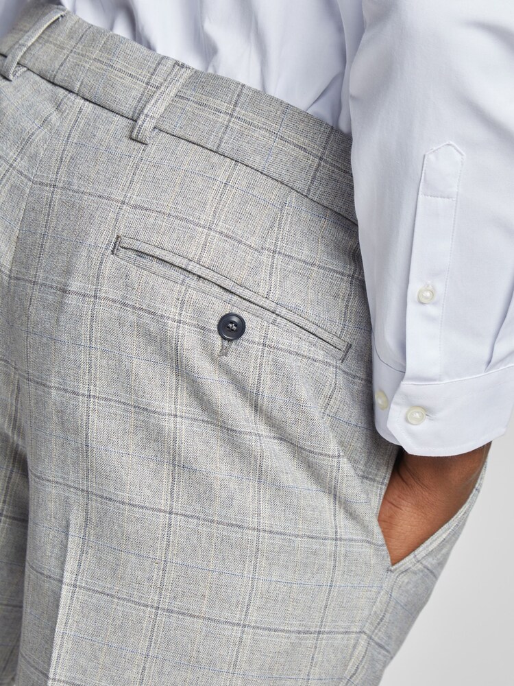 Antique Rogue Grey Putty Tonal Check Trousers - Image 4 of 4