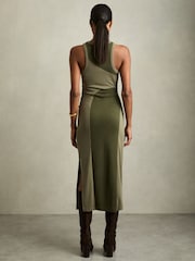 Reiss Khaki Ava Colourblock Jersey Bodycon Dress - Image 4 of 6