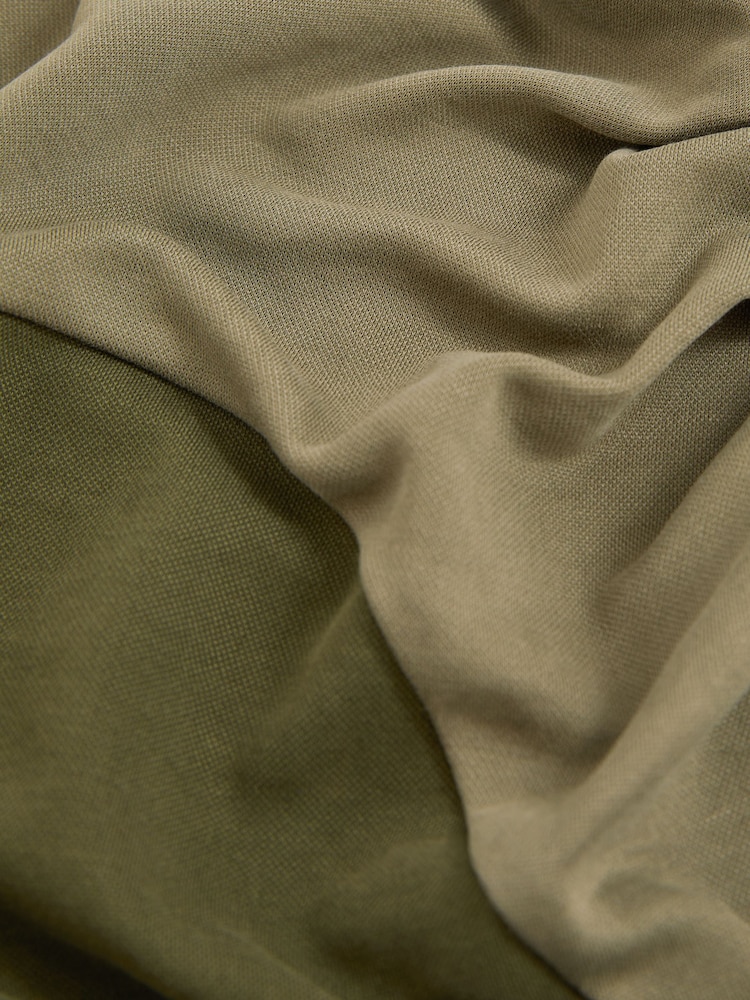 Reiss Khaki Ava Colourblock Jersey Bodycon Dress - Image 6 of 6