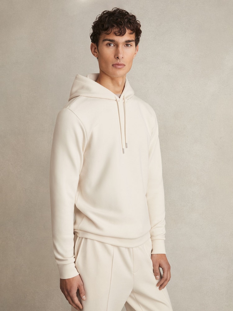 Hors blanc - Sweat à capuche en jersey interlock Reiss Fabien - Image 5 of 7