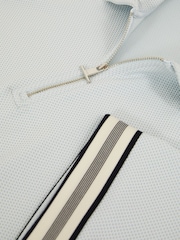 Холодный голубой - Reiss Bristol Textured Contrast Trim Half-Zip Polo Shirt - Image 6 of 6